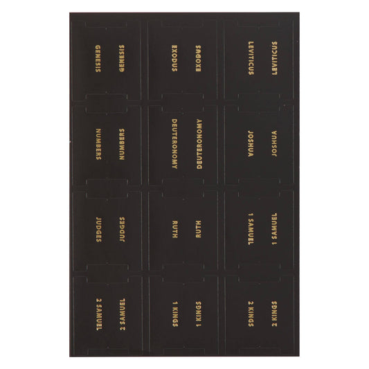 Bible Indexing Tabs Black w/Gold Foil