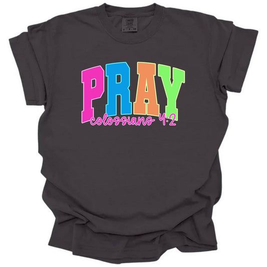 Neon Pray Varsity: Bella Canvas / L / T-shirt