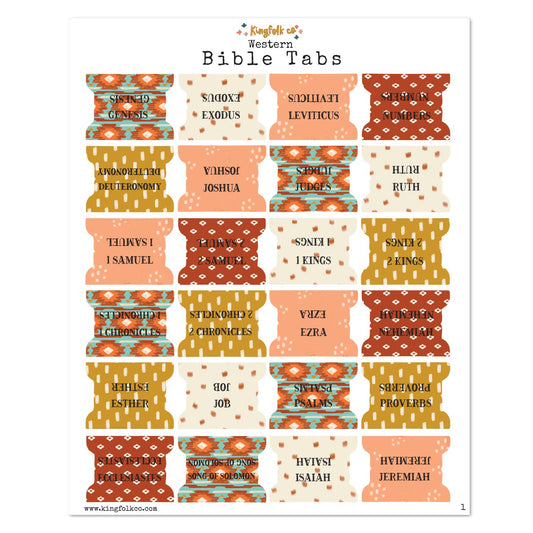 Western Aztec Bible Tabs Stickers
