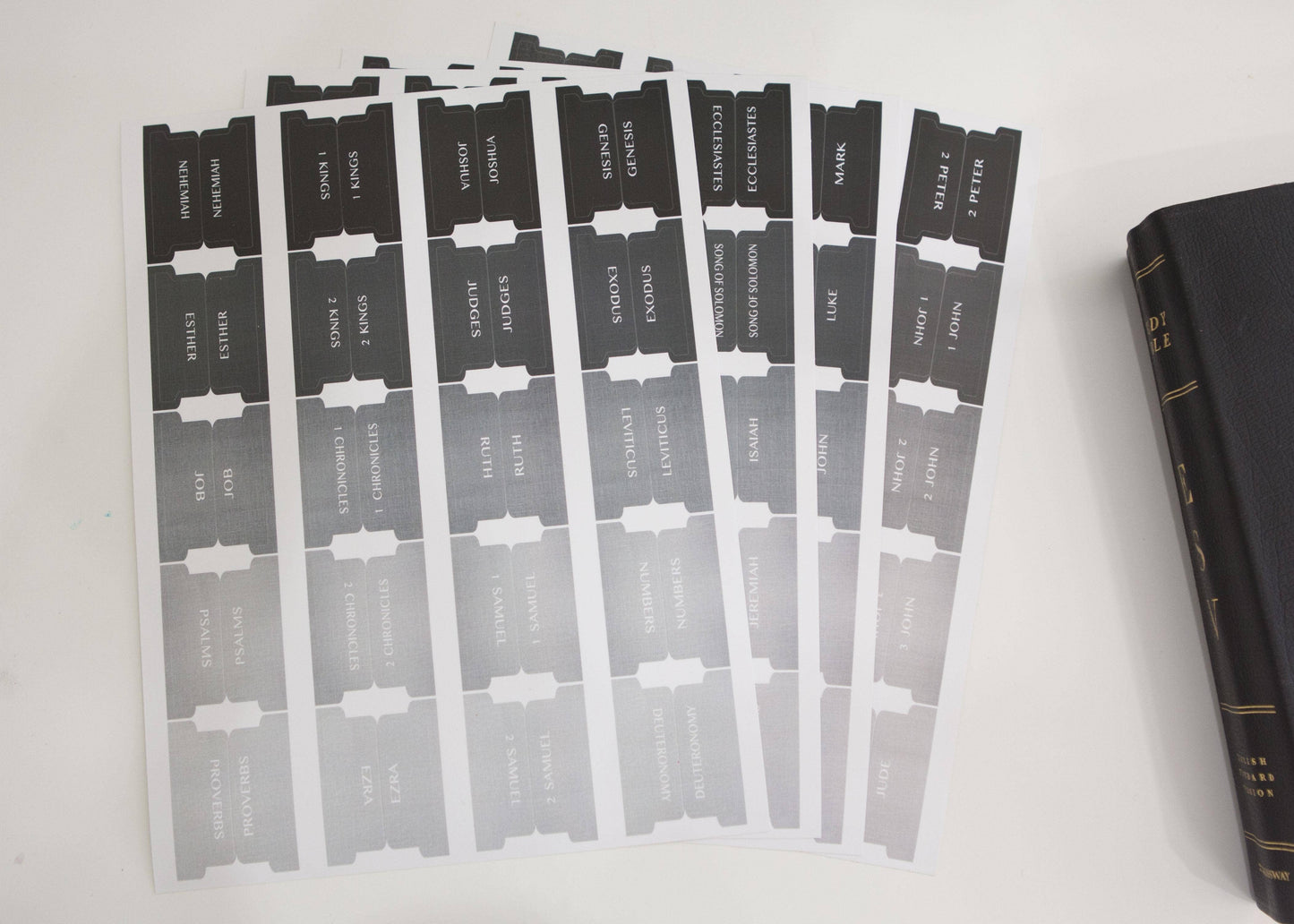 Bible Tabs | Bible Index Tabs- Black and Gray