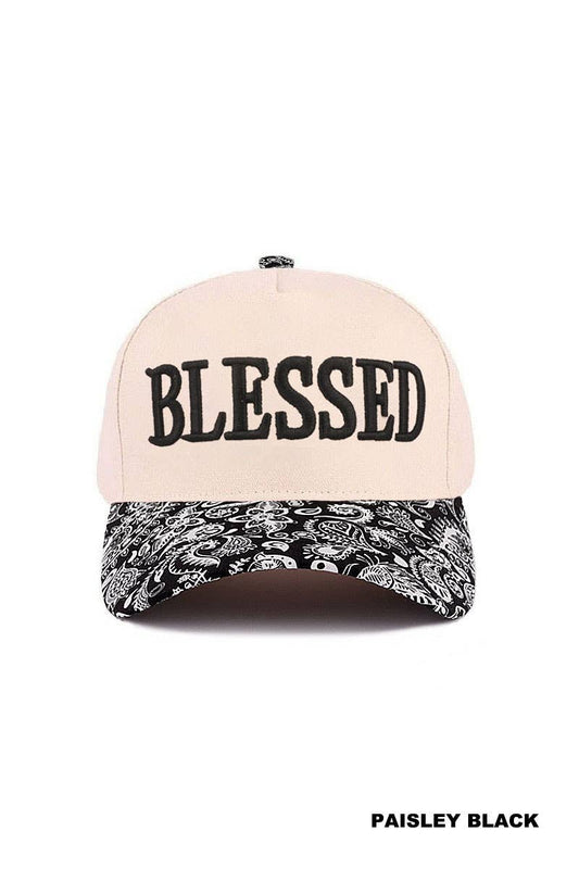 Blessed Two Tone Cotton Cap: PAISLEY BLACK / 1(ONE SIZE)