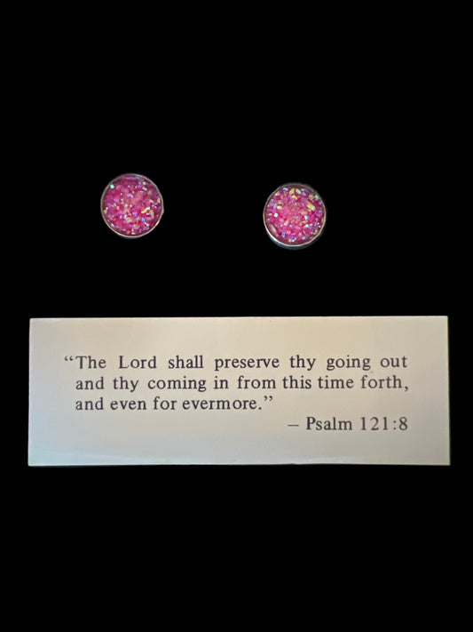 Pink Glitter Earrings