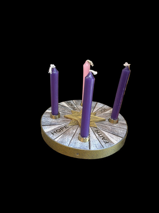 Advent Candles and Holder