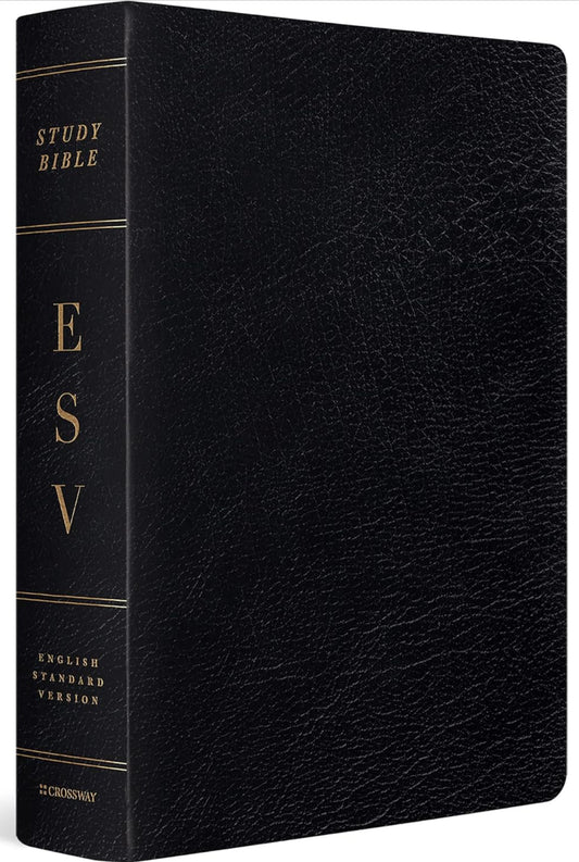 ESV Study Bible, Genuine Leather, Large Print (Black, Indexed)