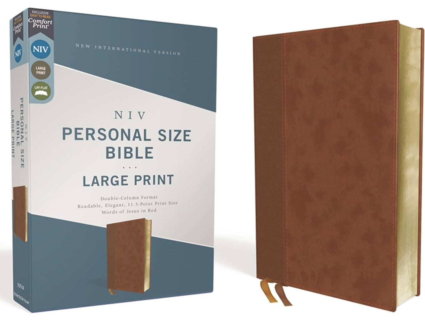 NIV Personal Size Bible Large Print Brown Leathersoft