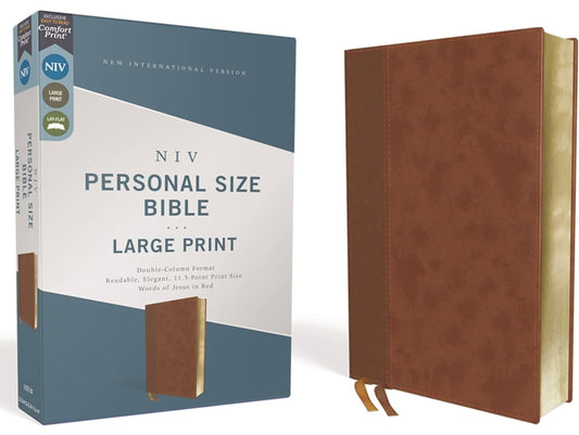 NIV Personal Size Bible Large Print Brown Leathersoft