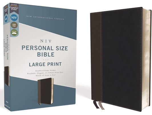 NIV Personal Size Bible Large Print Black Leathersoft