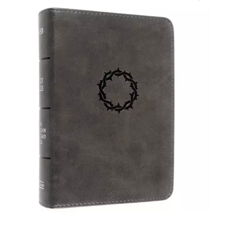 NASB Large Print Compact Reference Bible, Red Letter, Imitation Leather, Charcoal
