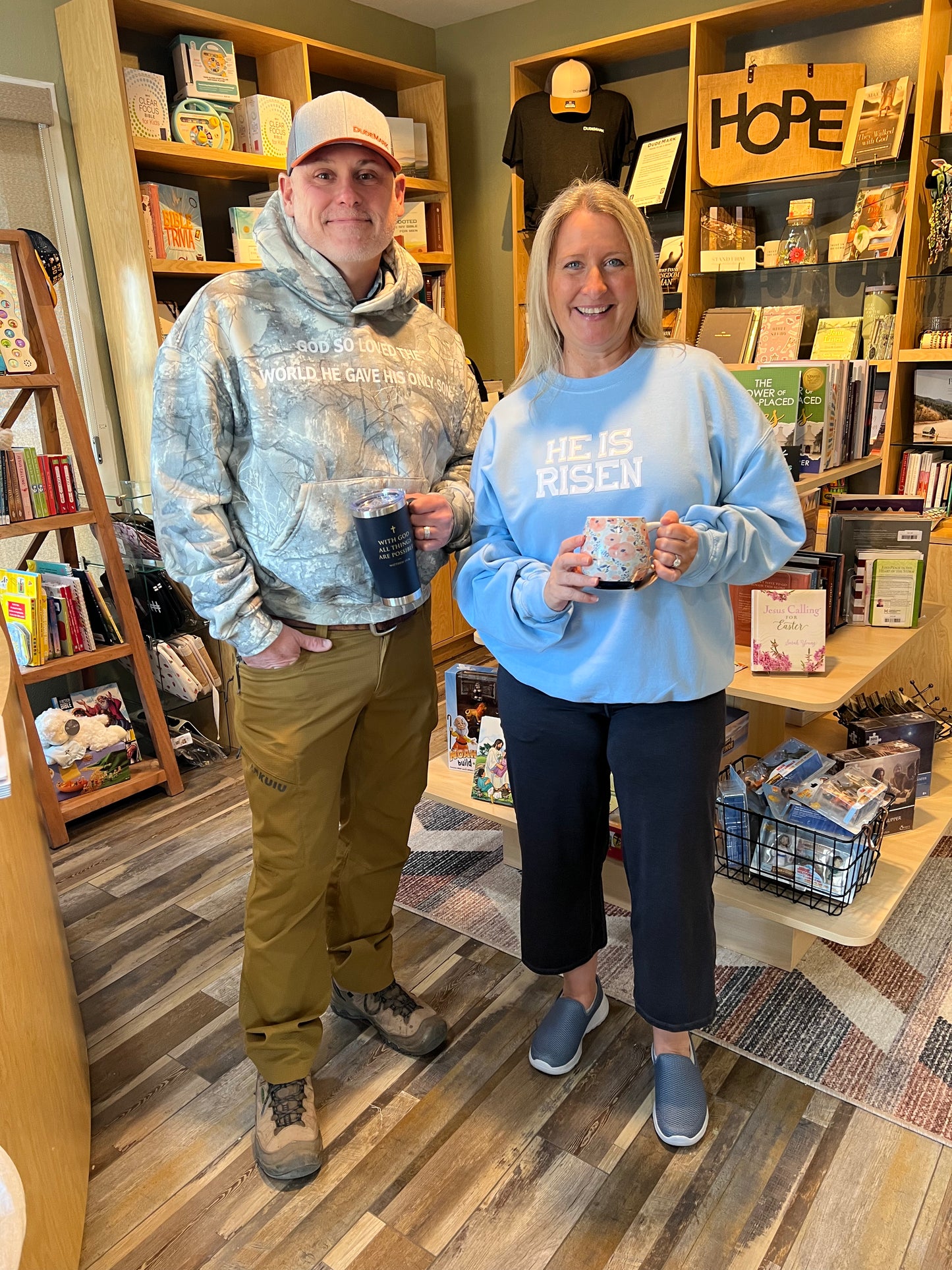 He is Risen Sweatshirt, Christian Sweatshirts: Light Blue / XL