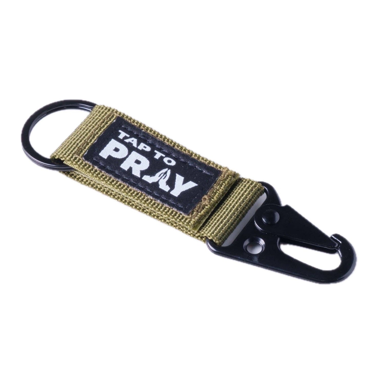 Tap To Pray® Tactical Carabiner Keychain: Sahara Camo