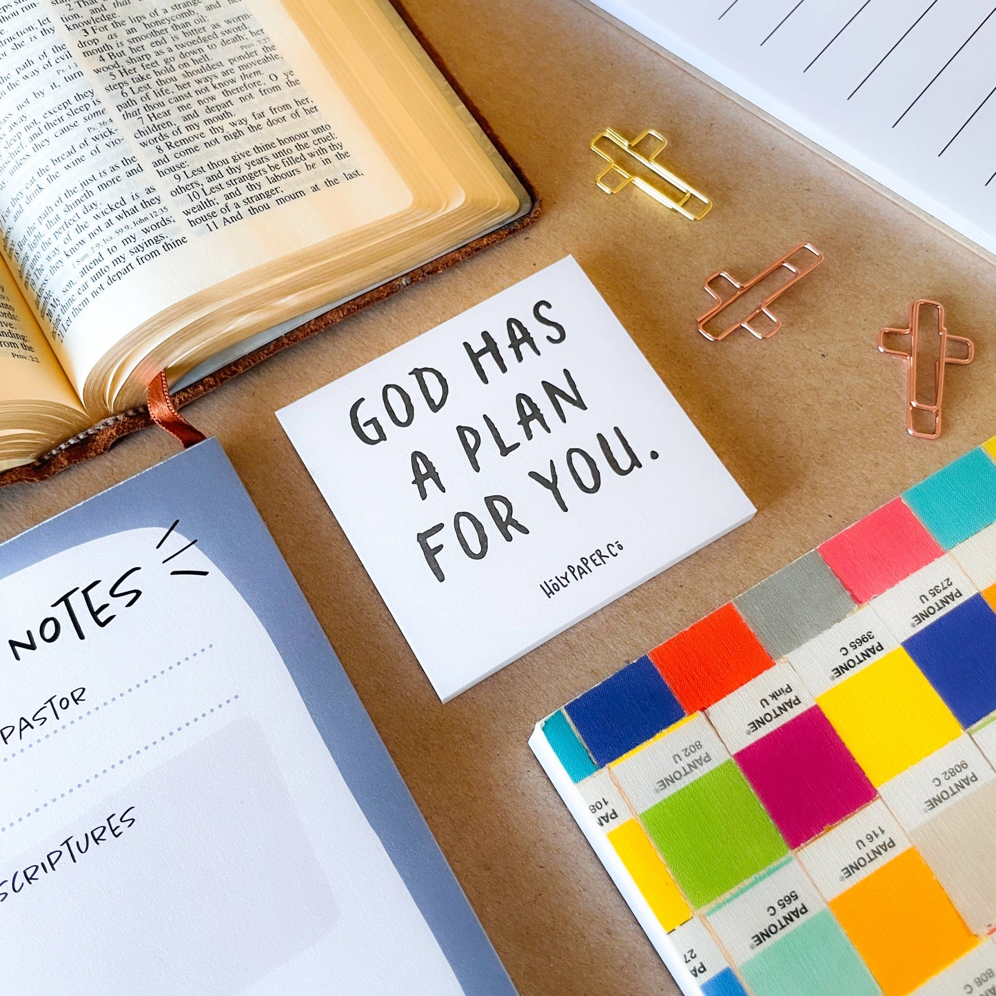 God Has a Plan For You Sticky Note Tracts: White
