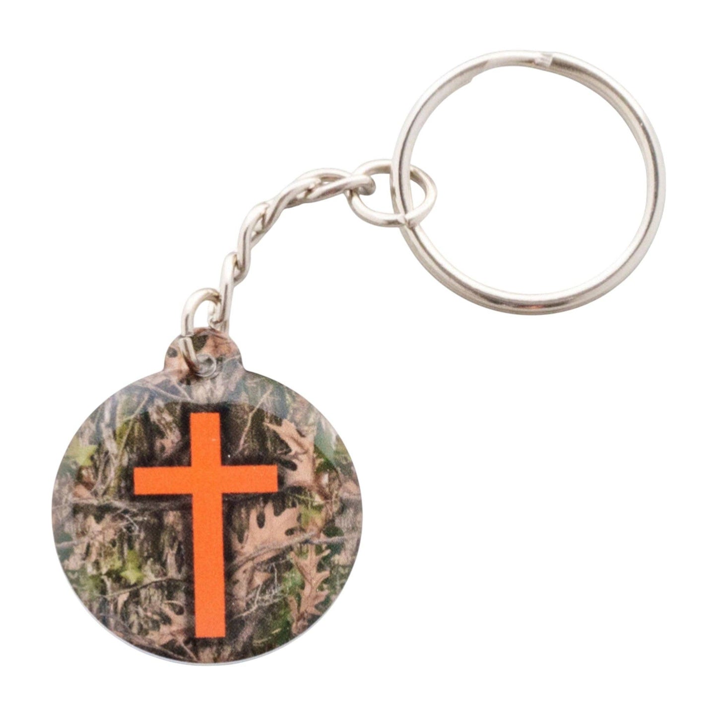 Tap To Pray® Acrylic Keychain: Forest Camo + Cross