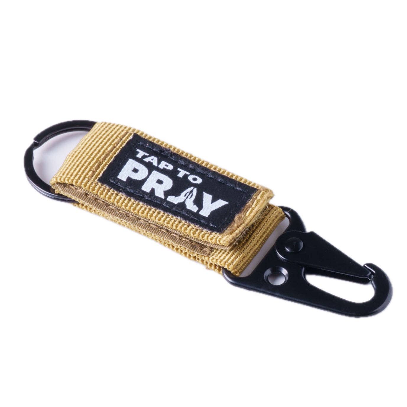 Tap To Pray® Tactical Carabiner Keychain: Sahara Camo