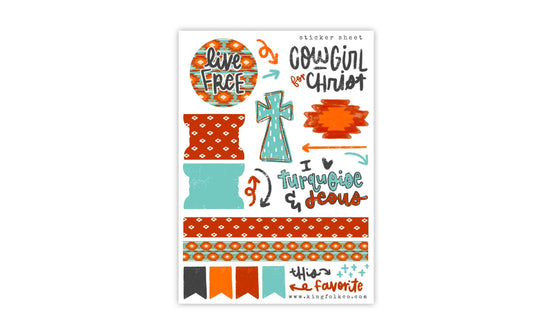 Western Cowgirl Sticker Sheet