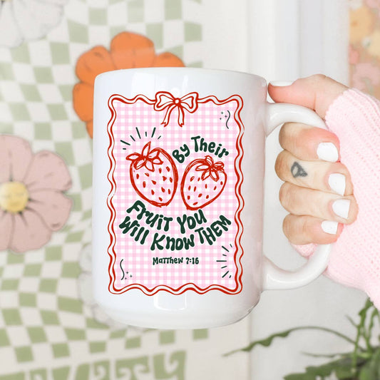 By their fruits mug, Christian mug, Jesus, Christian gift