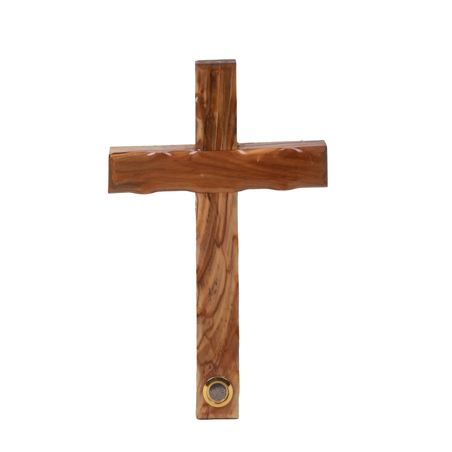 Cross Olive Wood & Soil Vial