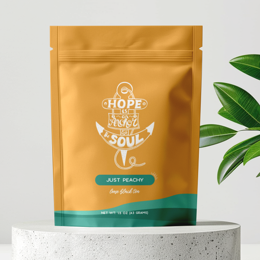Bible Verse Peach Black Tea - "Hope Is An Anchor": 1.5 oz Pouch