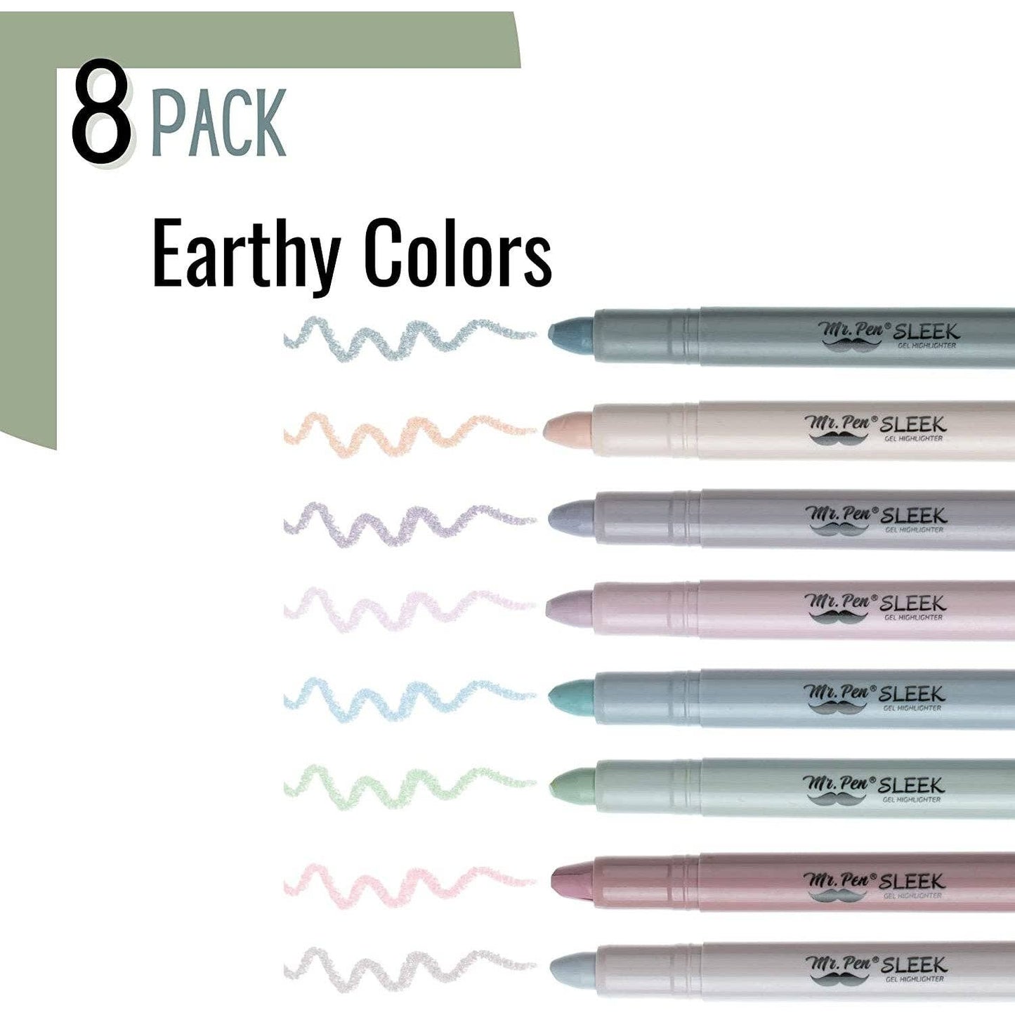 Gel Highlighters, 8 Pack, No-Bleed, Twist-Up Design, Sharpenable Tips, Smooth Glide, Perfect for Bible Pages: Pastel