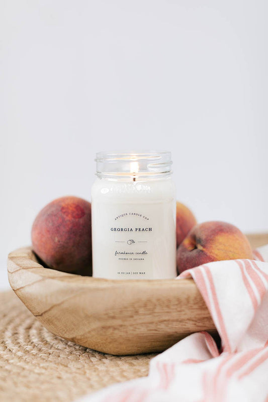 Georgia Peach - Soy Wax Candle: 1 mason jar (16 oz)