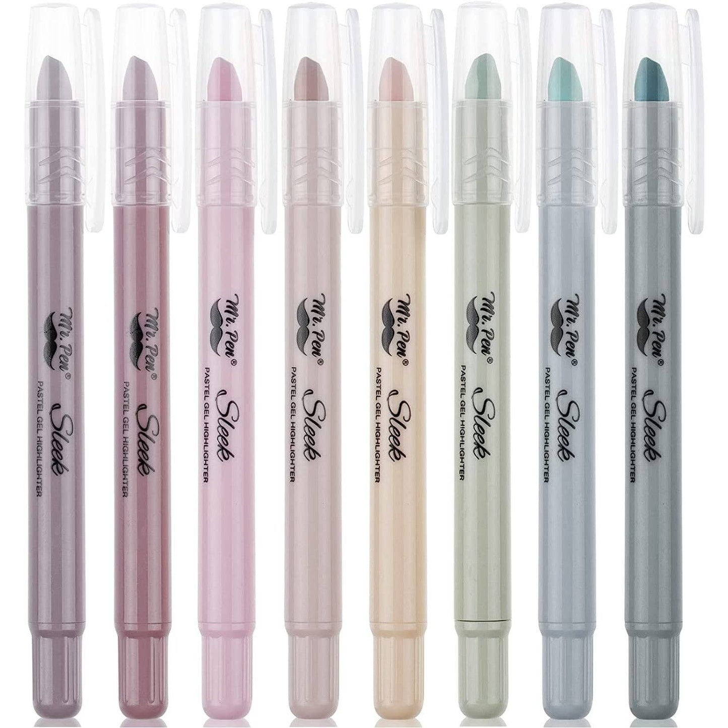 Gel Highlighters, 8 Pack, No-Bleed, Twist-Up Design, Sharpenable Tips, Smooth Glide, Perfect for Bible Pages: Pastel