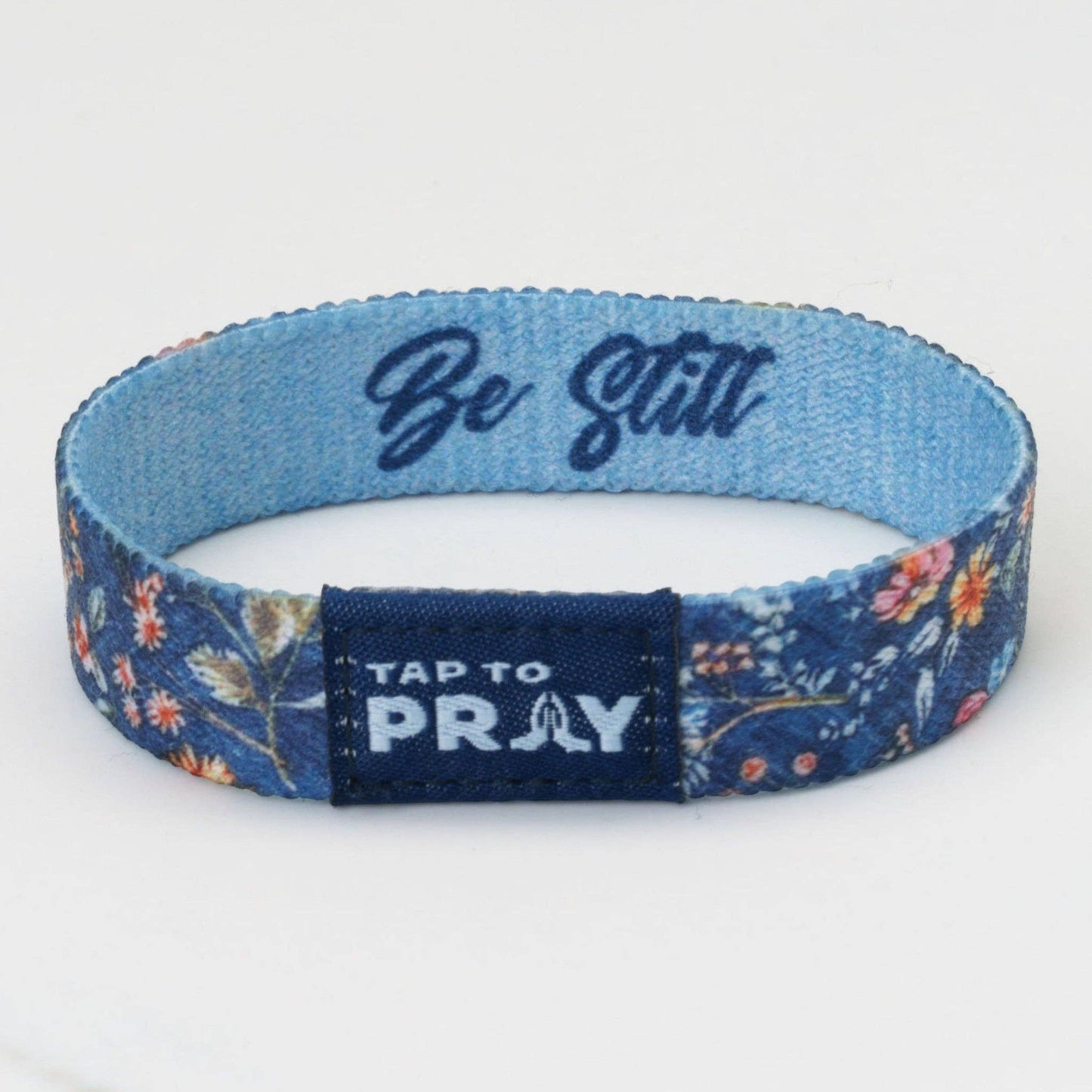 Tap To Pray® Wristband – Wildflower - Be Still: Medium