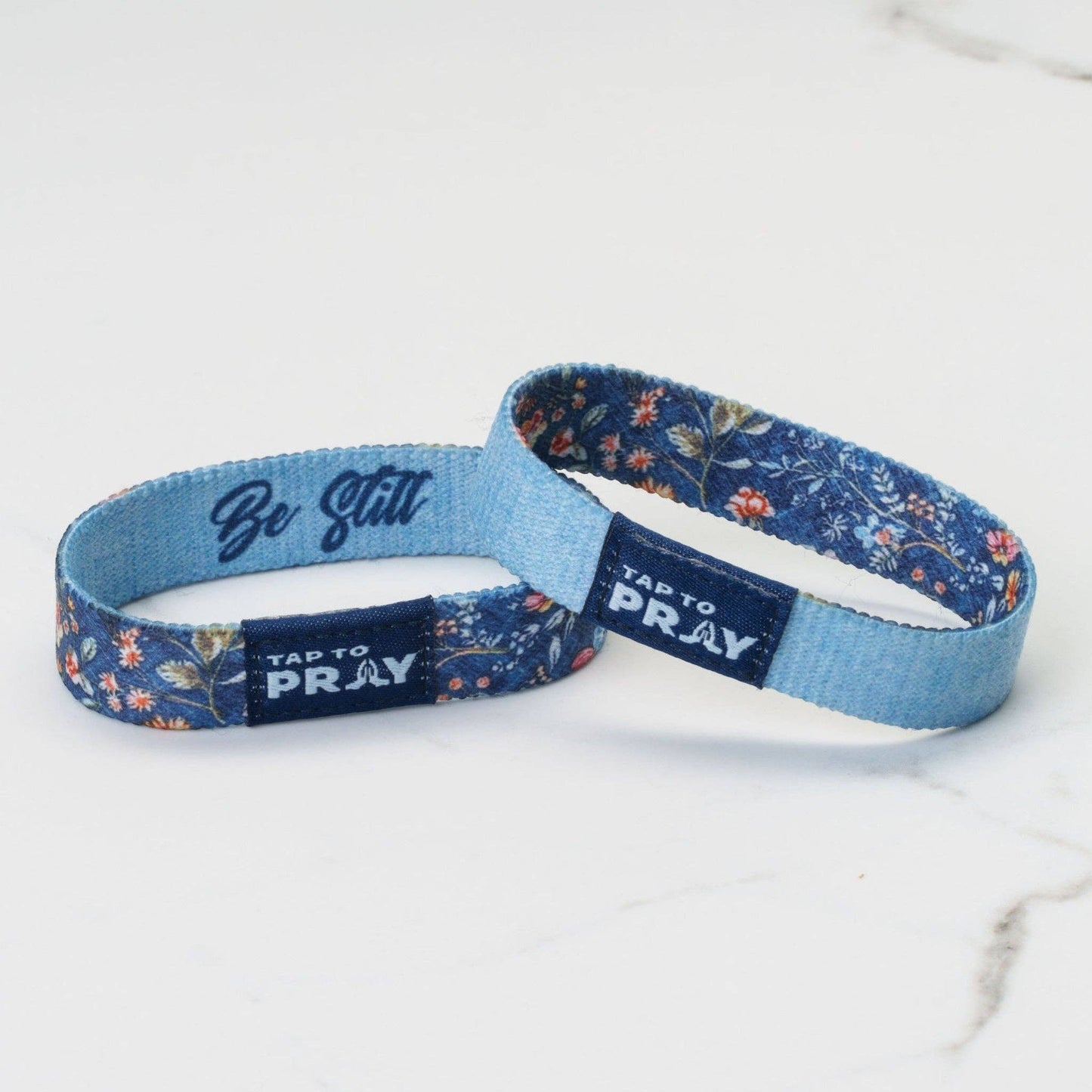 Tap To Pray® Wristband – Wildflower - Be Still: Medium