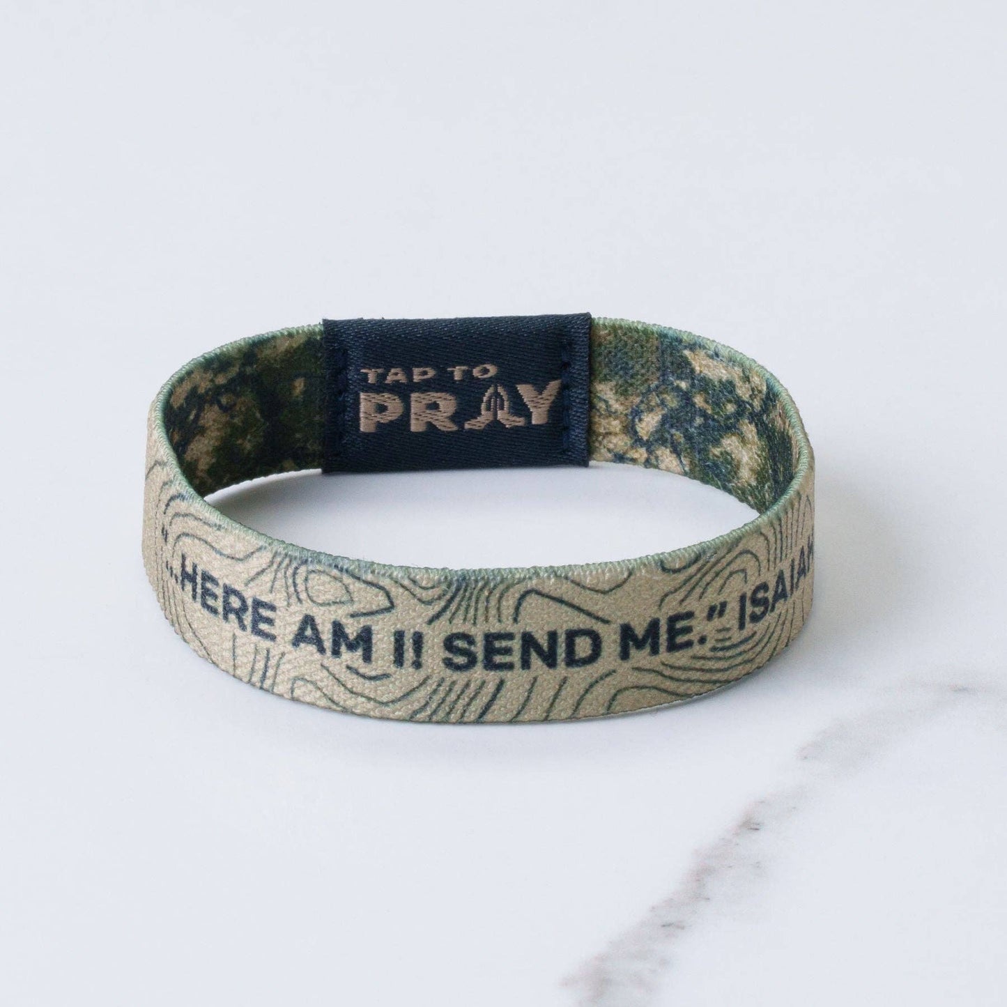 Tap To Pray® Wristband – Valor Camo: Large