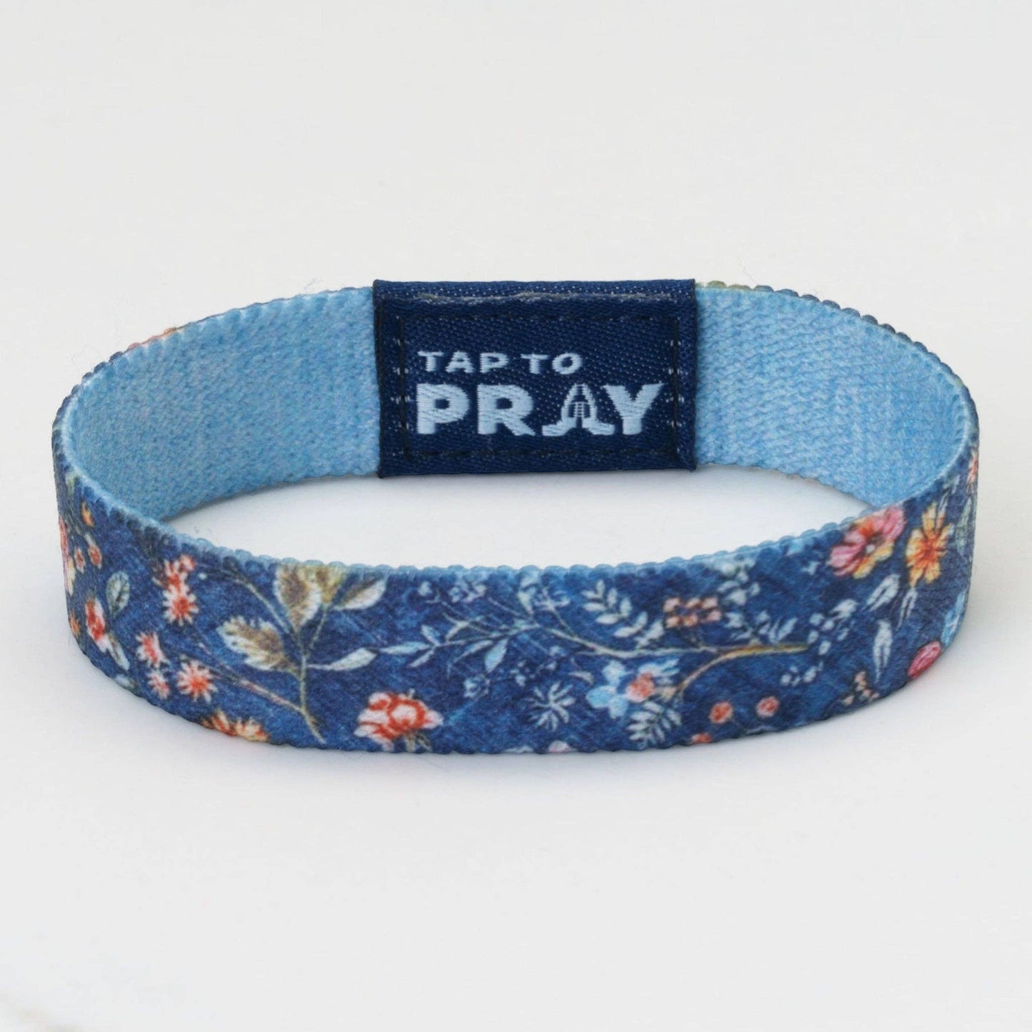 Tap To Pray® Wristband – Wildflower - Be Still: Medium